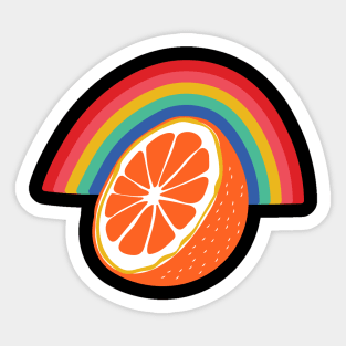 Rainbow Orange Fruit Sticker